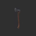Classic Axe Weapon With Sharp Metal Head And Wooden Handle 3d model
