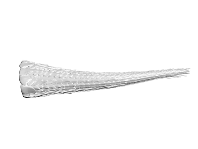Silver Feather Decorative Ornament With Fine Texture And Streamlined Shape Design 3d model