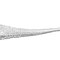 Silver Feather Decorative Ornament With Fine Texture And Streamlined Shape Design 3d model