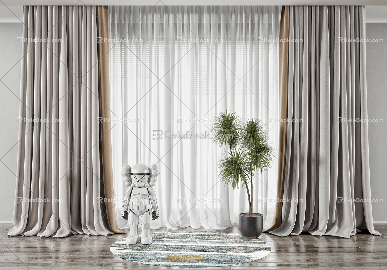 Modern Curtains 3d model