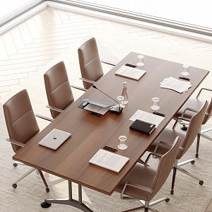 Modern conference table and chair combination 3d model