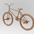 Handcrafted Wooden Bicycle Sculpture With Detailed Carving And Artistic Design