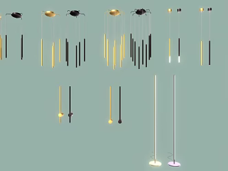 Modern Minimalist Light Combination Modern Minimalist Chandelier Floor Lamp 3d model