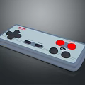 Retro Nintendo Game Controller With Cross Shaped Directional Pad Red And Black Buttons