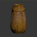 Handcrafted Sculpted Pottery Vase With Orange Red Hue And Textured Decorative Surface Design