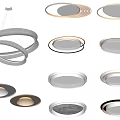 Lamp combination ceiling lamp round ceiling lamp chandelier lamp combination 3d model