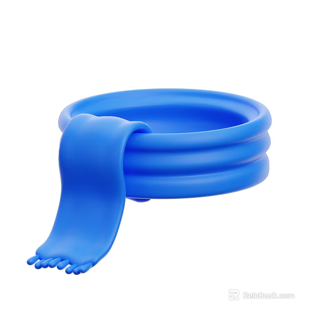 Blue Circular Decorative Ornament Set With Modern Tassel Design For Home Decor 3d model 
