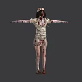 Zombie Nurse Character In Bloody Uniform With Scary Horror Theme And Gory Details