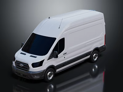 White Cargo Van With Modern Sleek Body Black Tinted Windows And Alloy Wheels 3d model