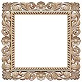 Ornate Vintage Style Photo Frame With Intricate Rope Pattern And Floral Carvings