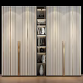 Elegant Modern Bookshelf Interior Design With Layered Books Decorative Items And Gold Accent Lighting