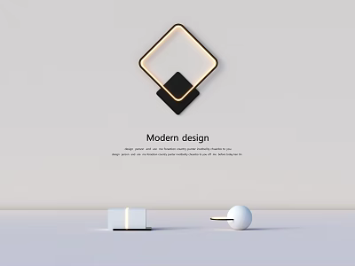 Modern Stylish Table Lamp With Diamond Shaped Frame Black And Gold Accents Minimalist Design 3d model