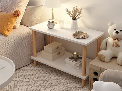 Bedroom side table night view tea table model