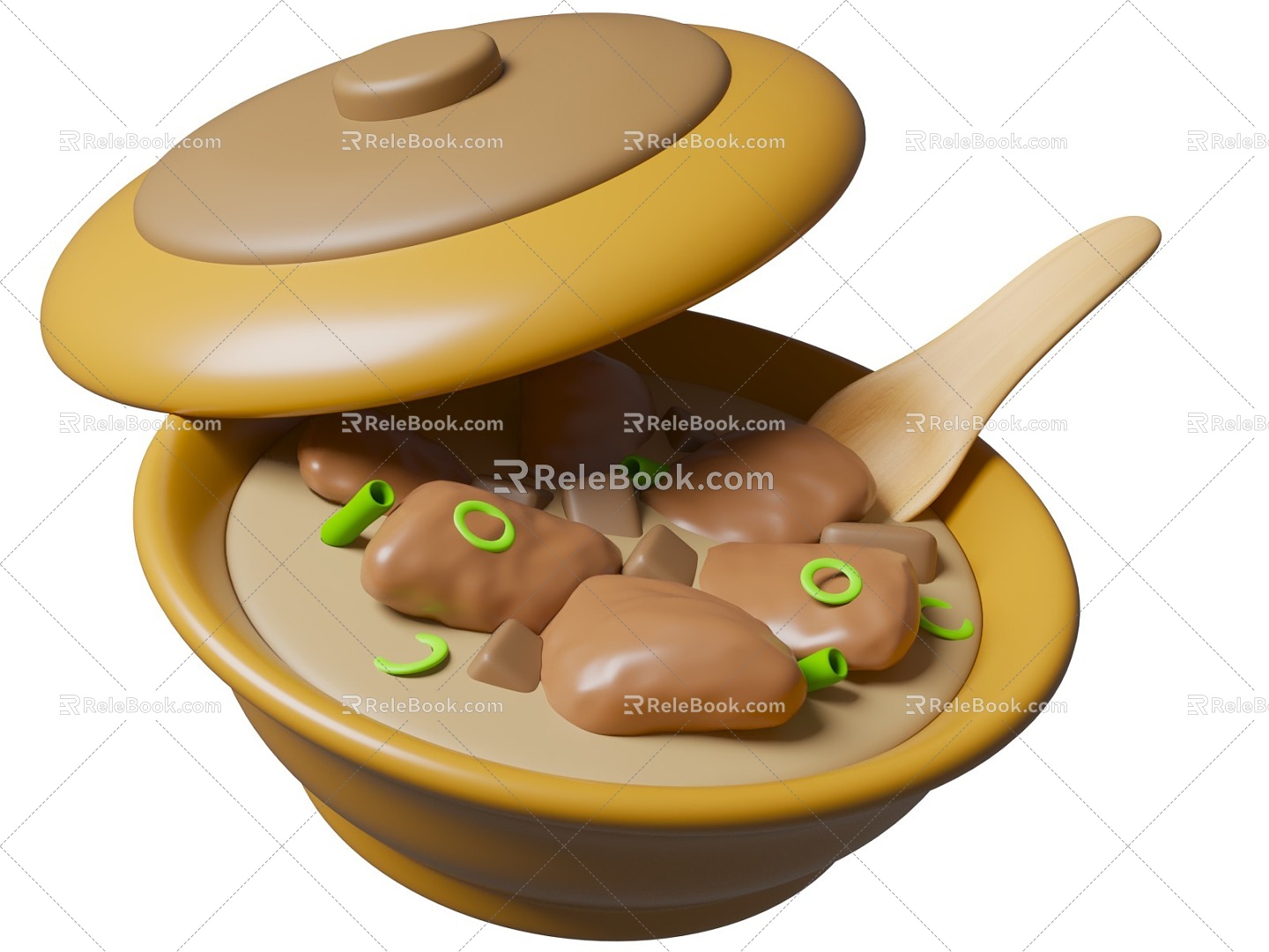 Meat bone tea small casserole gourmet buns noodles sushi dumplings hamburger cartoon style food model