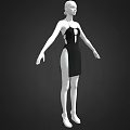 Black Sleeveless Dress With Cut Out Design On White Mannequin