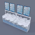 Medical Equipment Clinical Sink Station With Multiple Basins And Display Screens