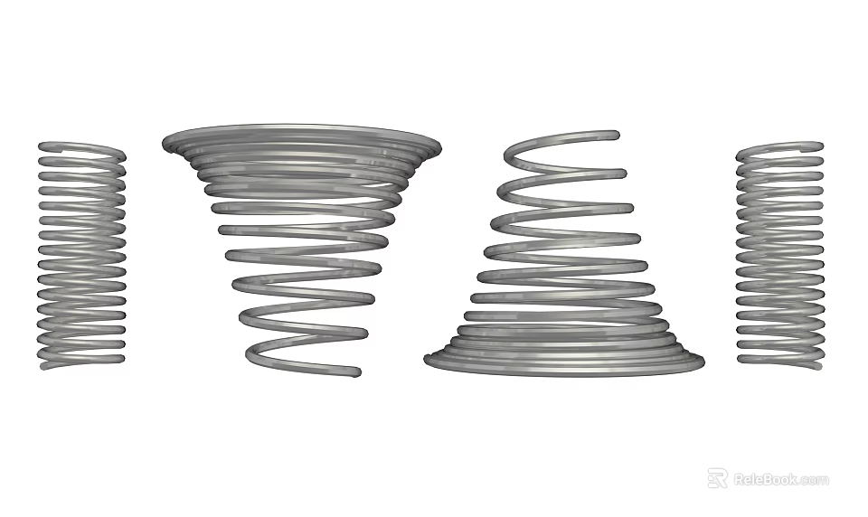 Different Shaped Stainless Steel Coiled Springs For Hardware Tools 3d model 
