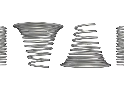 Different Shaped Stainless Steel Coiled Springs For Hardware Tools 3d model