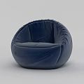 Navy Blue Velvet Single Sofa in Comfortable Bean Bag Style Design 3d model