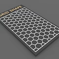 Grid Shape Wall Decor With Hexagon Pattern And Minimalist Black White Design 3d model