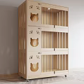 Wooden Multi Tiered Garden Decorative Structure With Cat Face And Paw Prints