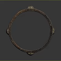 Antique Style Intricately Carved Bracelet With Geometric Pattern And Decorative Details