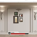 French clapboard carved plaster line 3d model