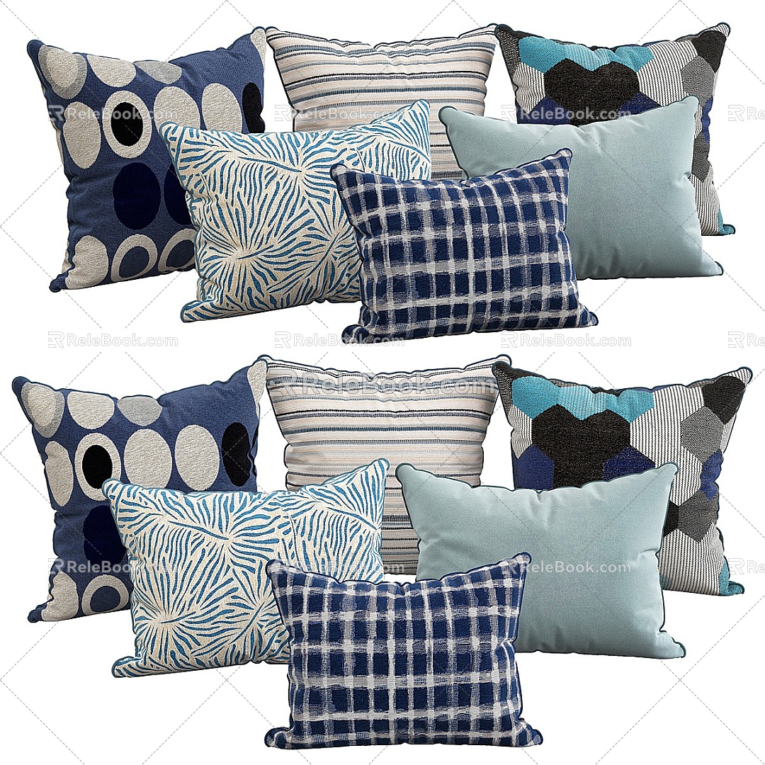 Modern fabric pillow 3d model