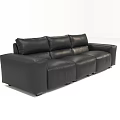 Black Leather Sectional Sofa Modern Design With Comfortable Seats And Clean Lines
