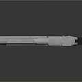 Silver Metal Pistol With Black Grip And Shiny Barrel Design Details