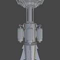 Futuristic Sci Fi Weapon with Metallic Circular Structure Multiple Components and Launch Mechanism 3d model