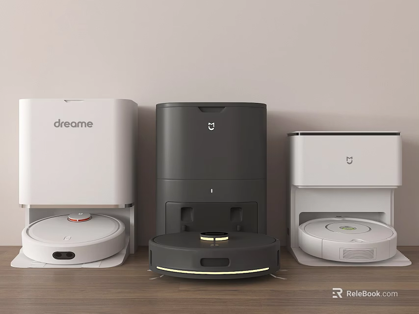 Smart Robotic Vacuum Cleaners With Automatic Charging Bases And Modern Design 3d model
