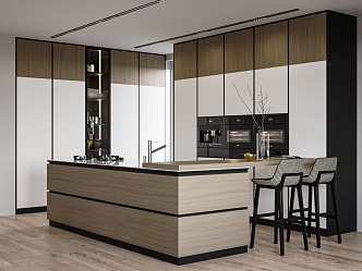 Open kitchen Modern kitchen 3d model