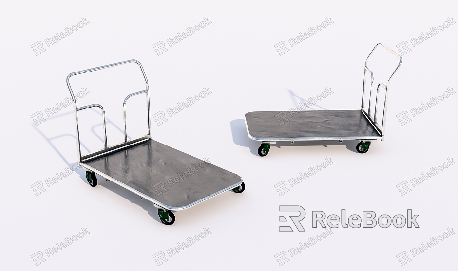 Metal flatbed steel plate trolley handling tool model