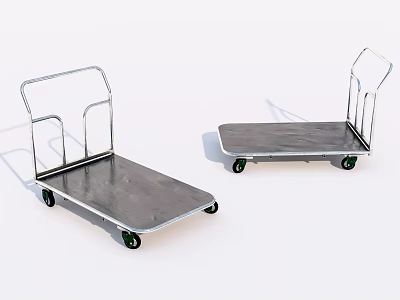 Sports Equipment Metal Platform Carts Two Units With Wheels And Sturdy Frame For Mobile Transport 3d model