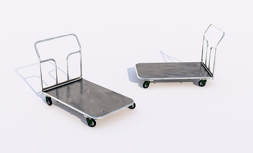 Metal flatbed steel plate trolley handling tool 3d model