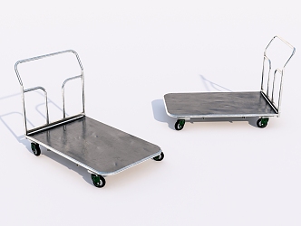 Metal flatbed steel plate trolley handling tool 3d model