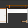 Modern Office Desk Design With White Surface Orange Trim Drawers And Attached Shelf