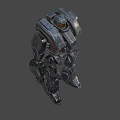 Futuristic Robot Character Design With Metallic Armor And Blue Light Details