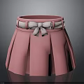 Pink Skirt Shaped Daily Life Product With Bow Belt And Pleated Design