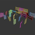 Gray Fabric Scene Components With Various Tent Canopy Shapes And Support Frames