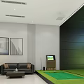 Modern Spacious Clubhouse Interior With Glass Partitions Tables Chairs And Electronic Screens
