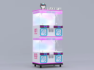 Lucky Gift Claw Machine Amusement Equipment With Multi Layer Transparent Display And Numbered Sections 3d model