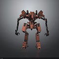 Red Mechanical Robot Featuring Humanoid Mech Design And Armored Exterior Details