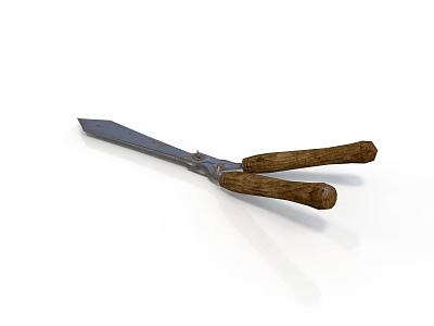 Sharp Durable Hunting Knife With Wooden Handle And Stainless Steel Blade 3d model