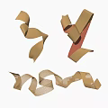 Decorative Brown Curled Paper Strips Wall Decor In Various Styles 3d model