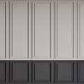 Modern Two Tone Wainscoting Design With Vertical Panels And Neutral Tones 3d model
