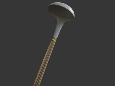 White Golf Club Head With Golden Shaft On Dark Background 3d model