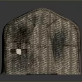 Brownish Gray Textured Storage Box With Stitched Design Worn Texture Arched Top And Metal Lock