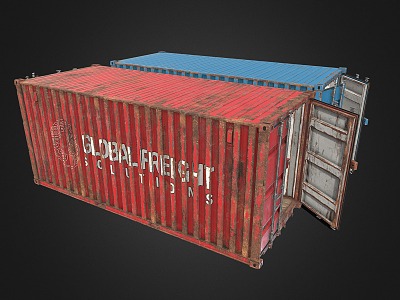 industrial LOFT container sea cargo box tin trunk model